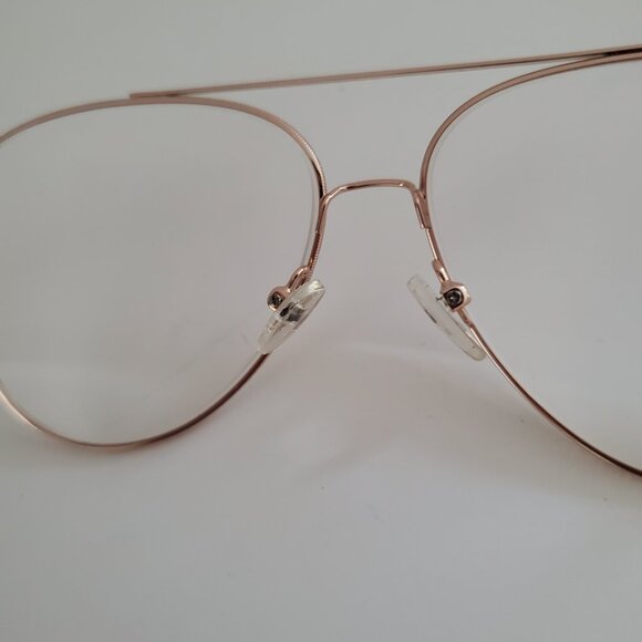 Womens AESTHETIC Aviator Glasses Rose Gold Frames Adjustable Nose Pads 57-14-140 - Picture 9 of 9